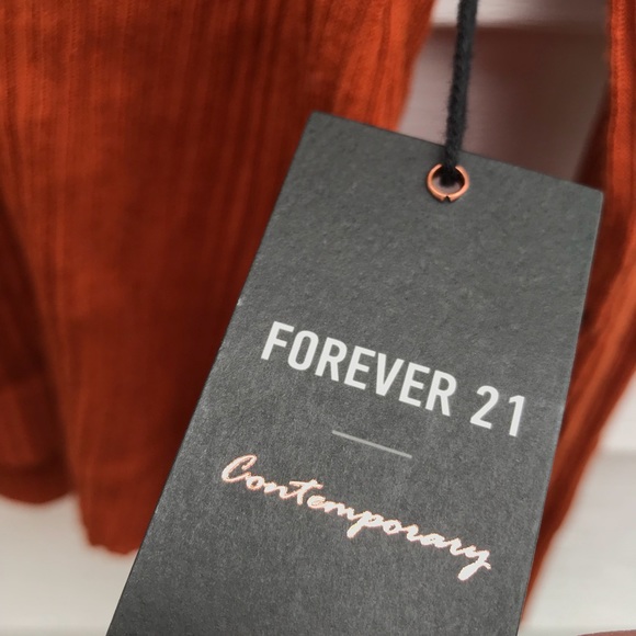 Deep Orange Ribbed Sweater - Picture 2 of 3